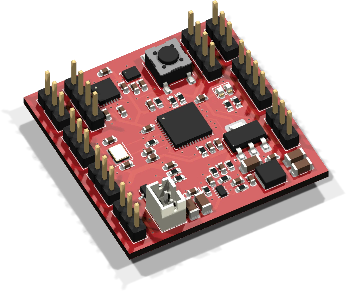3D render of the MetalBird v1 PCB